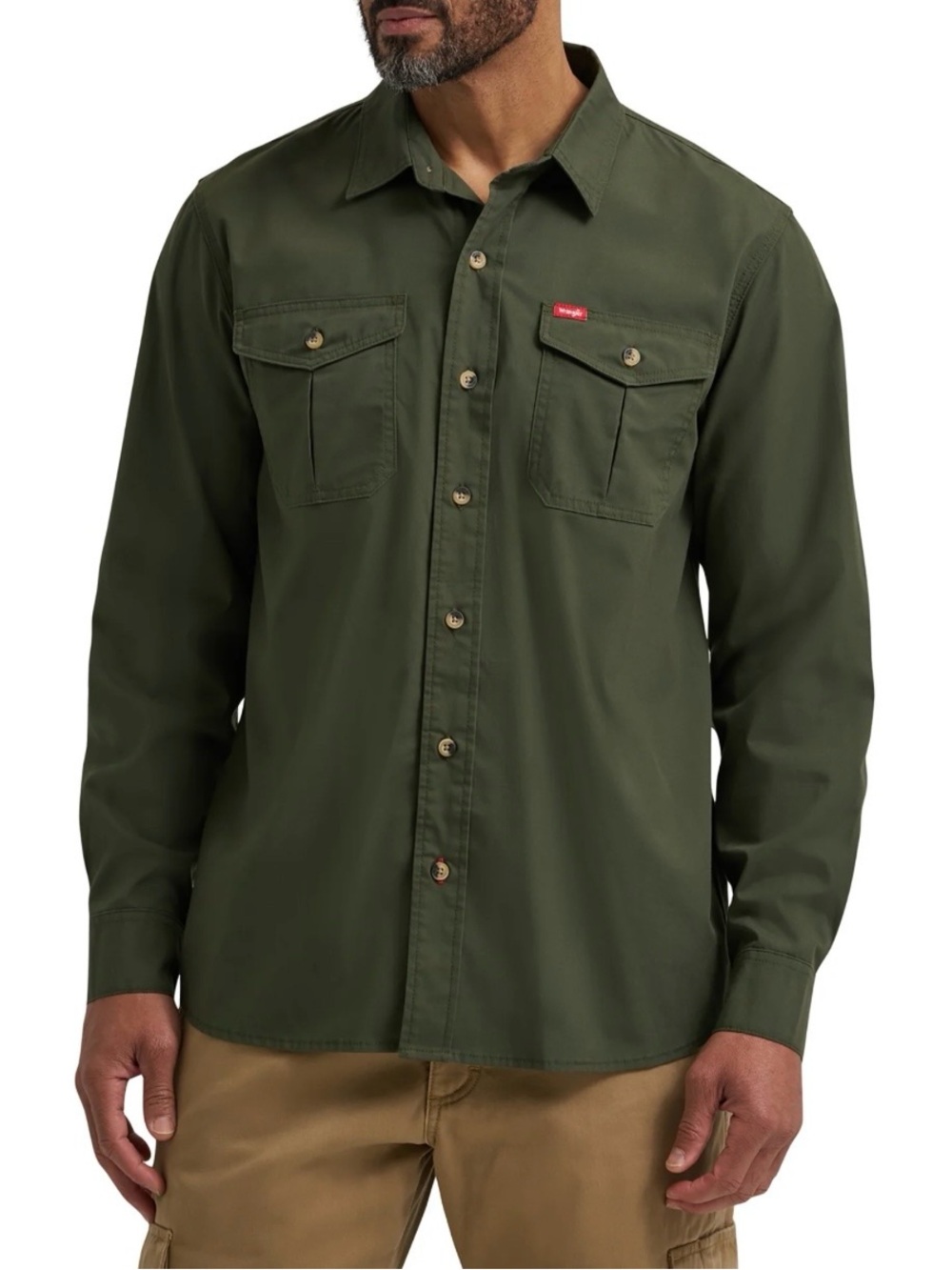Wrangler Big Men's 4XL Relaxed Fit Long Sleeve Woven Shirt.